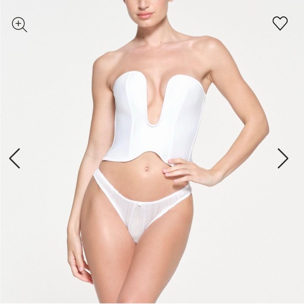 SKIMS large bridal romance satin plunge corset
